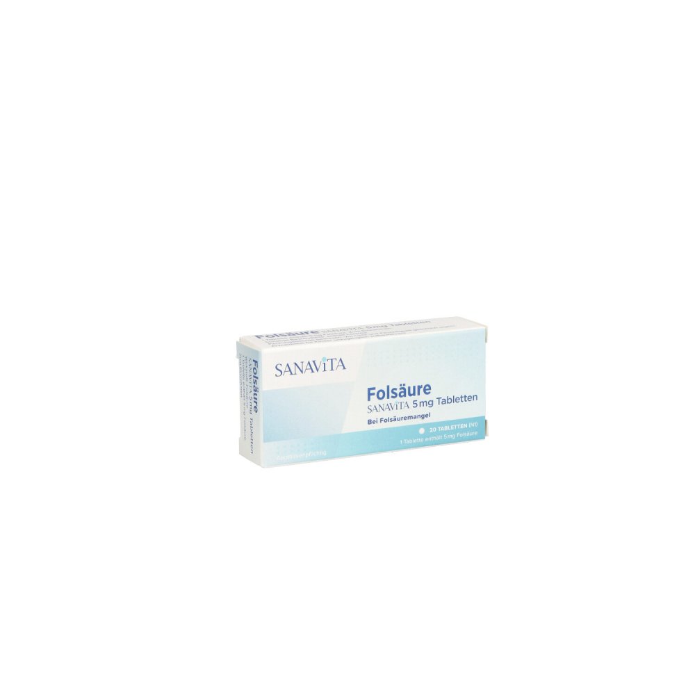SANAVITA Pharmaceuticals GmbH Folsäure Sanavita 5 mg Tabletten 14416342