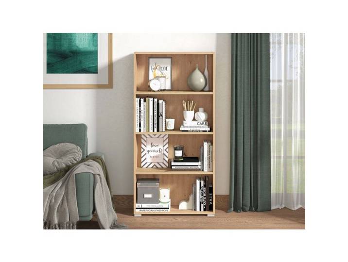Bibliothèque Prisco Dmora en bois mélaminé chêne brun noué 70x24 5x142h cm