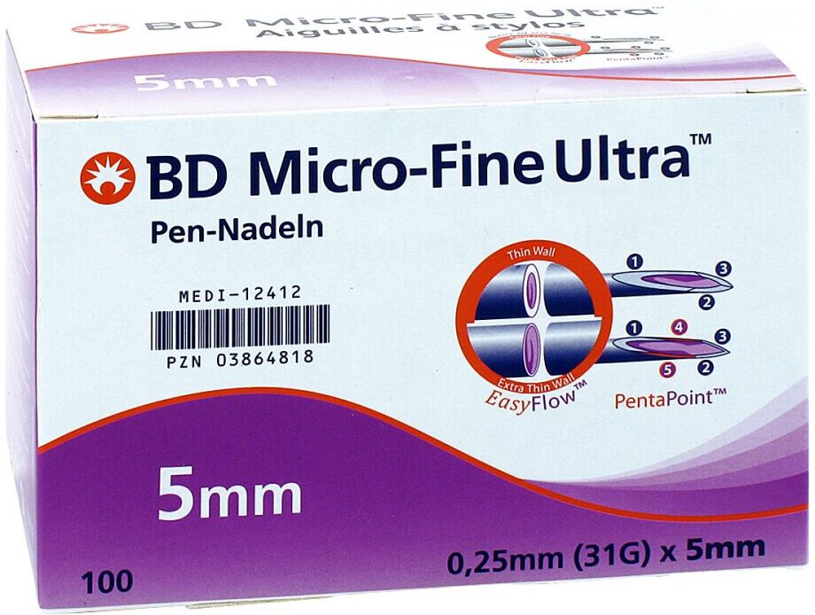 Bd Micro-fine Ultra Pen-nadeln 0,25x5 mm