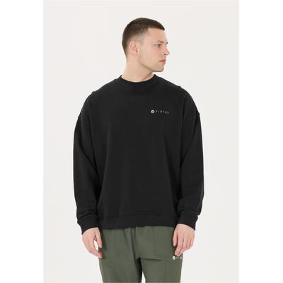 Sweatshirt VIRTUS "Kallan", Herren, Gr. M, schwarz, 100% Baumwolle, unifarben, normal, Rundhals, Sweatshirts Sweatshirt, im schlichten Design
