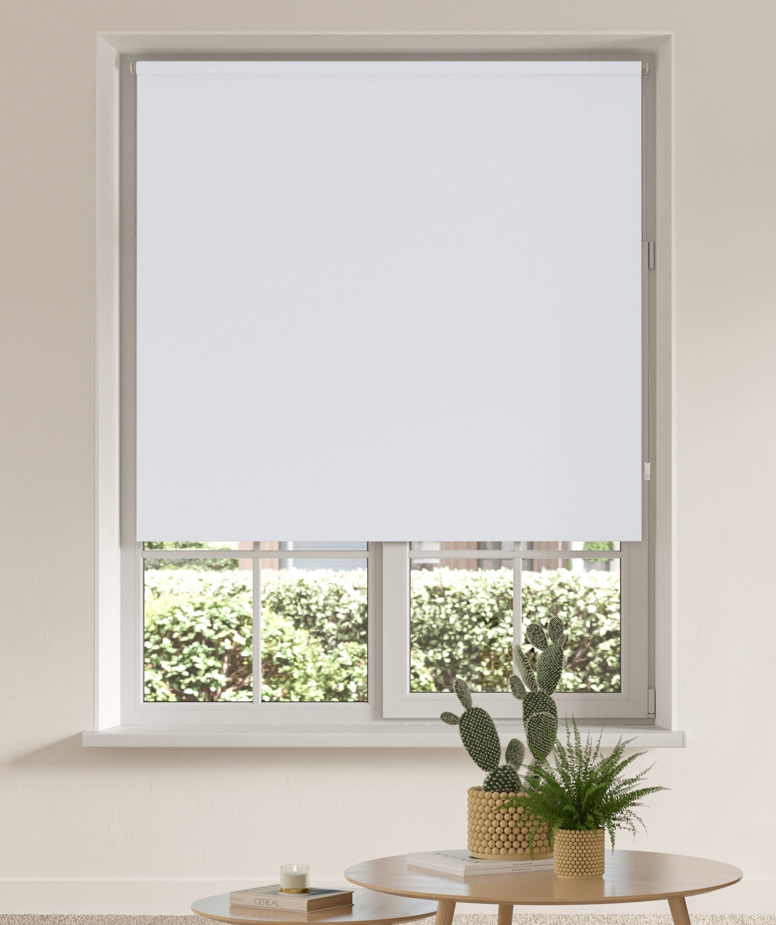 Rollo GOODPRODUCT "THEMSE" Gr. 3, weiss (schneeweiß), B:60cm H:150cm, Polyester, Rollos, Rollo, Bestseller, Rollo Fenster, Seitenzugrollo, Verdunkelung schneeweiß 150cm, einseitig verschiebbar, 60cm