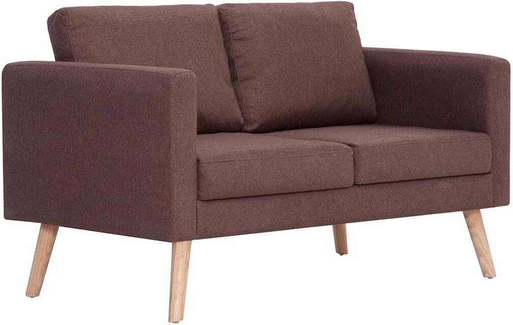vidaXL Canapé à 2 places Tissu Marron