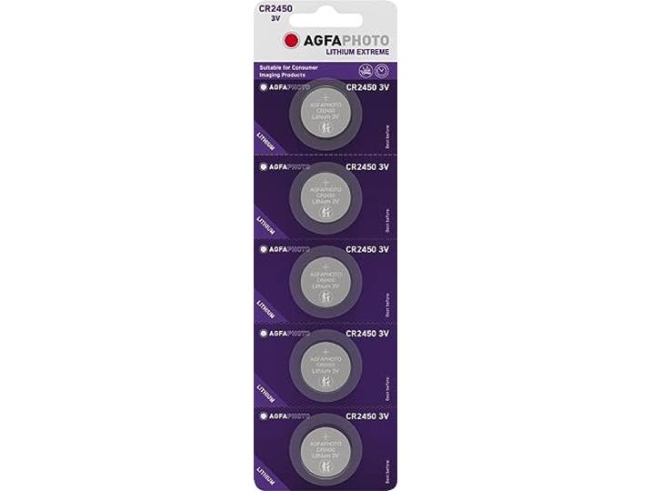 AgfaPhoto button cell CR 2450 Lithium 3V 5St.