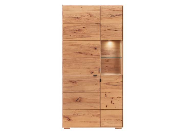 Vitrine mit Beleuchtung 96x195cm 'Montana' Kernbuche geölt