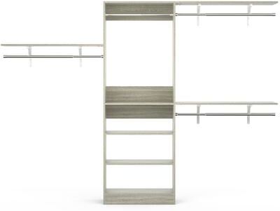 Rackcog 20'' to 96'' W Adjustable DIY Closet Organizer for Walk-in and Reach-in Closet System - 20.2'' to 96'' W