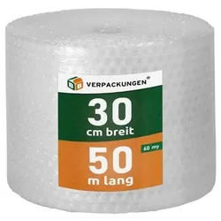 BB-Verpackungen GmbH 5 x Luftpolsterfolie (0,3 x 50 m) Knallfolie Noppenfolie Polsterfolie 2-lagig 60 my Umzug BB-Verpackungen