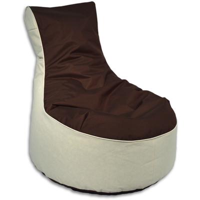 Sitzsack KINZLER "BICO", braun (dunkelbraun,natur), B:80cm H:90cm, Polyester, Sitzsäcke, Sitzsack, zweifarbig, mit Rückenlehne, Outdoor geeignet, Kinderzimmer