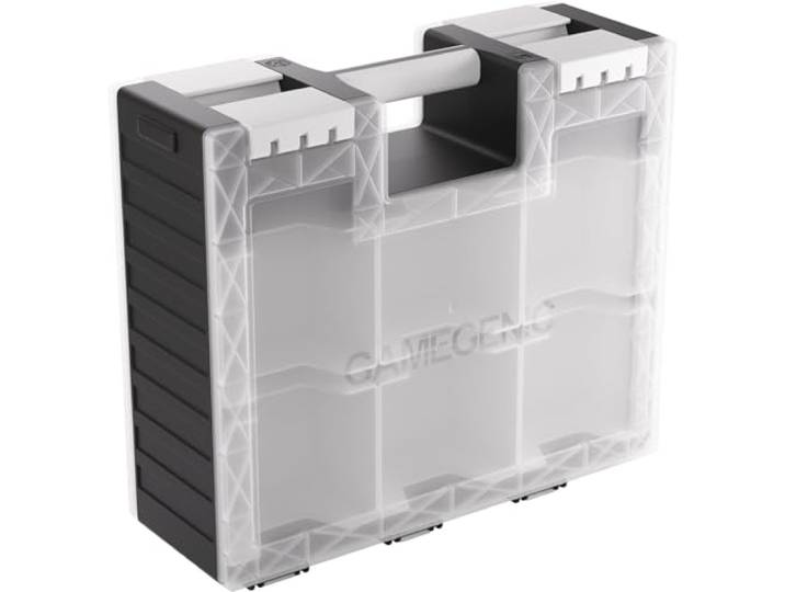 Gamegenic, Game Castle Black/White/Clear, opbergtas voor kaarten en speelaccessoires met optionele schouderriem