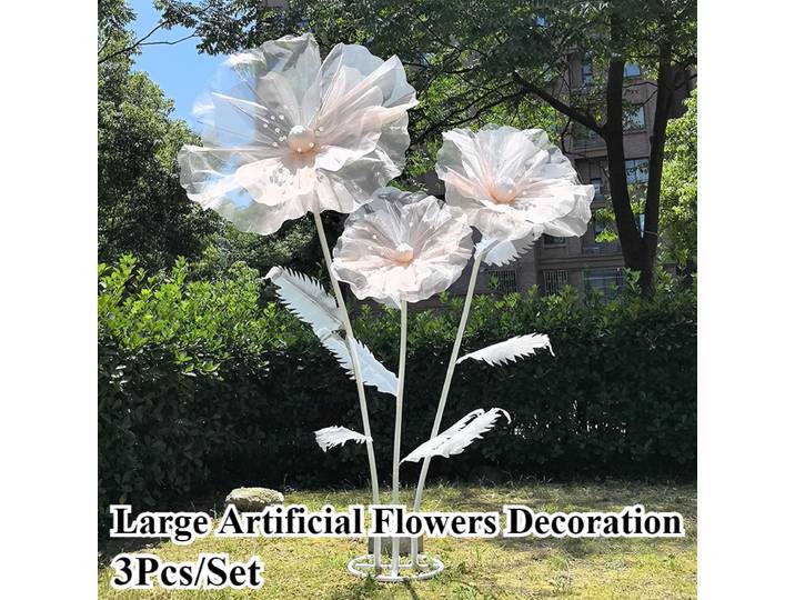 3 pièces grande taille fleurs artificielles scène de Mariage route plomb fleurs soie fleurs fenêtre affichage jardin décor à la maison Mariage décor