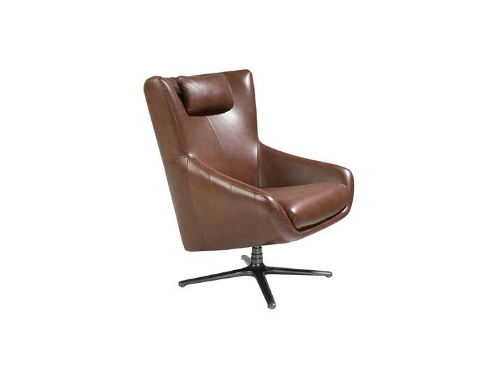 Drehbarer Echtleder Design Sessel „Olivier“ Braun Angel Cerdá