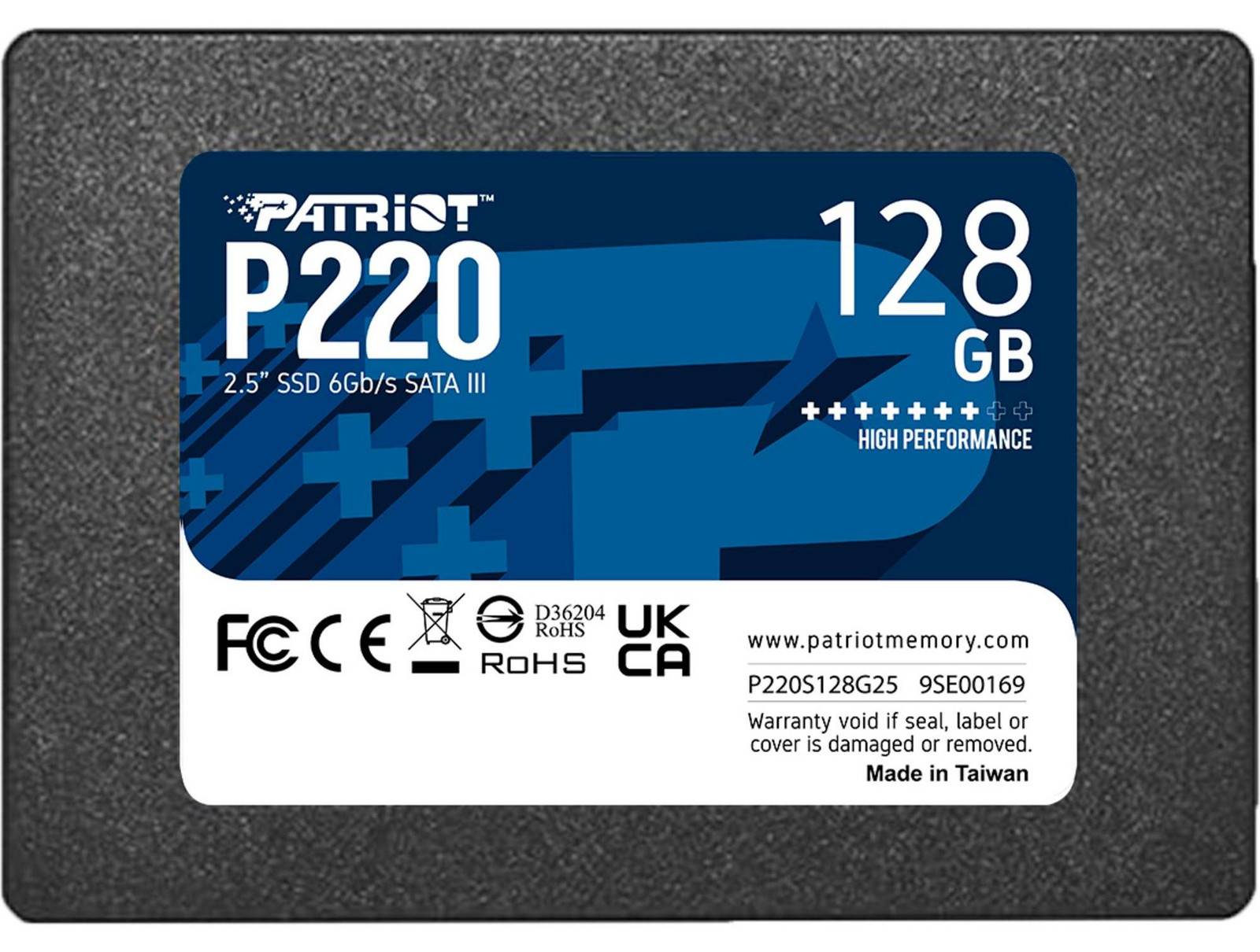 Patriot Memory P220 SSD 128 GB SATA III 6 Gb/s 2,5 inch zwart