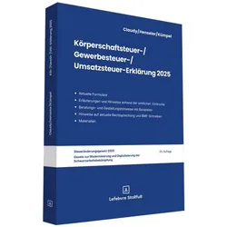 Körperschaftsteuer-,Gewerbesteuer-,Umsatzsteuer-Erklärung2025, Ratgeber von Frank Henseler, Andreas Kümpel, Björn Claudy