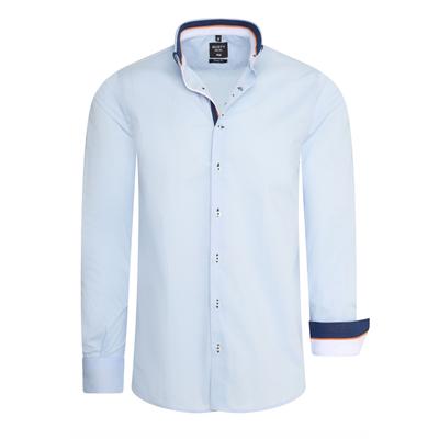 Langarmhemd RUSTY NEAL, Herren, Gr. 3XL, EURO-Größen, blau (hellblau), 97% Baumwolle, 3% Elasthan, unifarben, Hemden, in figurbetontem Slim Fit-Schnitt