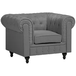 SESSEL Polsterbezug hellgrau Chesterfield