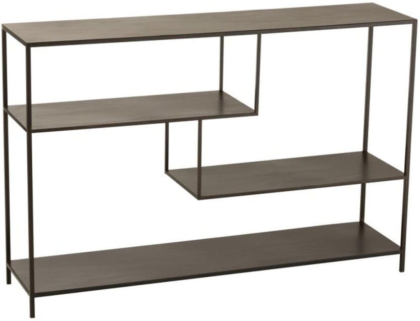 Calicosy Console niveaux asymétriques en métal noir Noir 120x82x30cm