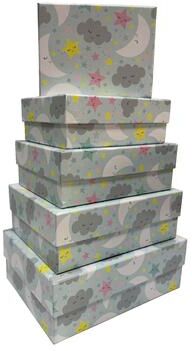 IH Casa Decor Rectangle Nesting Boxes Top Lid Night Sky Set Of 5