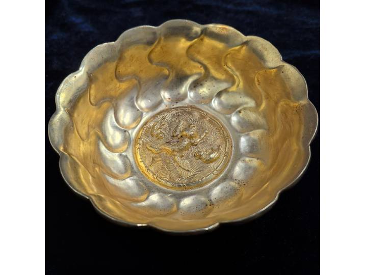 Bol en bronze Zhenguan de la dynastie Tang, ornement vintage, artisanat, décoration de bureau à domicile, ornement pour la maison