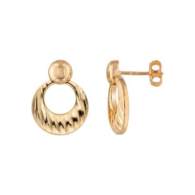 Paar Ohrstecker JOBO "Ohrringe mit Struktur 18 mm rund", gold (gelbgold 333), Ohrringe, Damen, Gelbgold 333, 8 Karat 333 Gold