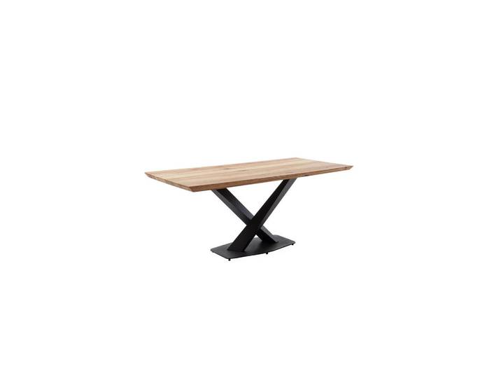 Mid.you Esstisch Gravina, Eiche, Holz, Zerreiche, massiv, rechteckig, X-Form, 100x74x200 cm, Esszimmer, Tische, Esstische