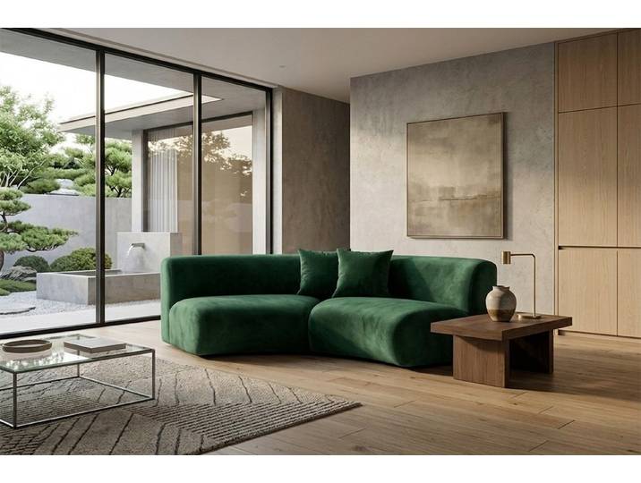 Kaiser Möbel Sofa Round für das Wohnzimmer aus Velvet-Stoff Bluvel GRETA, Modulares Design,Samtweicher Velvet-Bezug