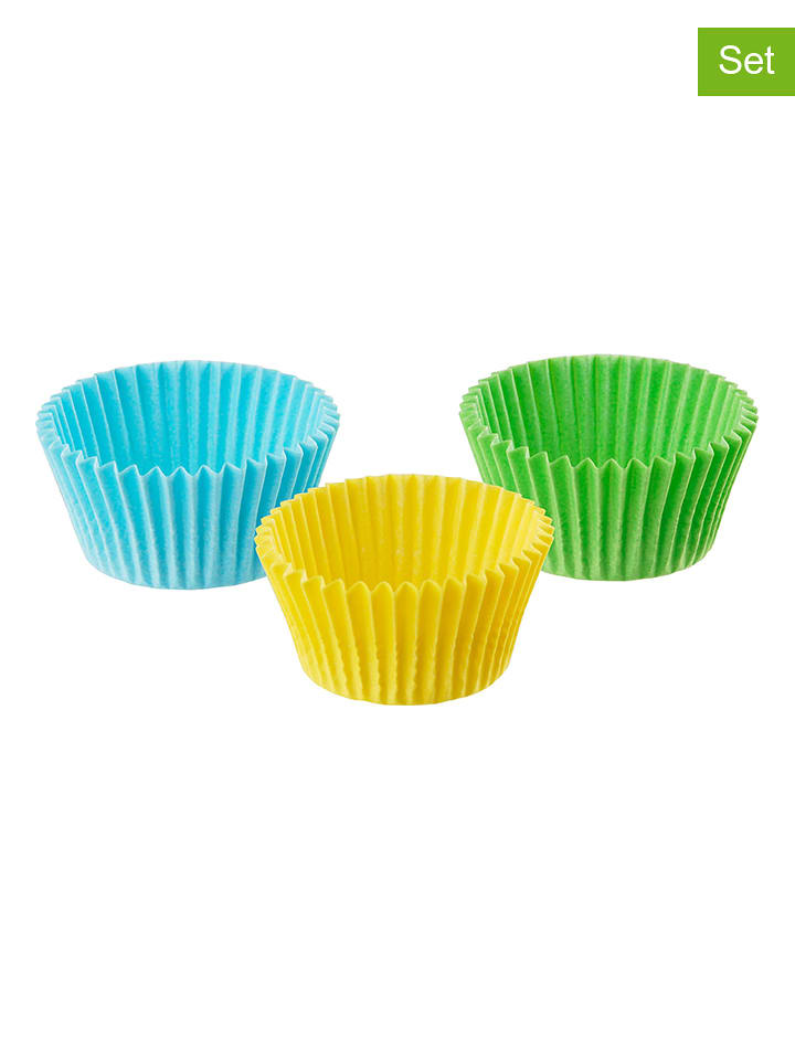 Dr. Oetker 2er-Set: Papier-Backförmchen in Hellblau/ Gelb/ Grün - 2x 180 Stück - onesize
