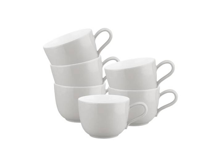 Seltmann Weiden Kaffeetassen Liberty Pure Colors New Grey 260 ml 6er Set, Grau, Keramik, 0.26 L, Rund, Geschirr, Tassen, Kaffeetassen