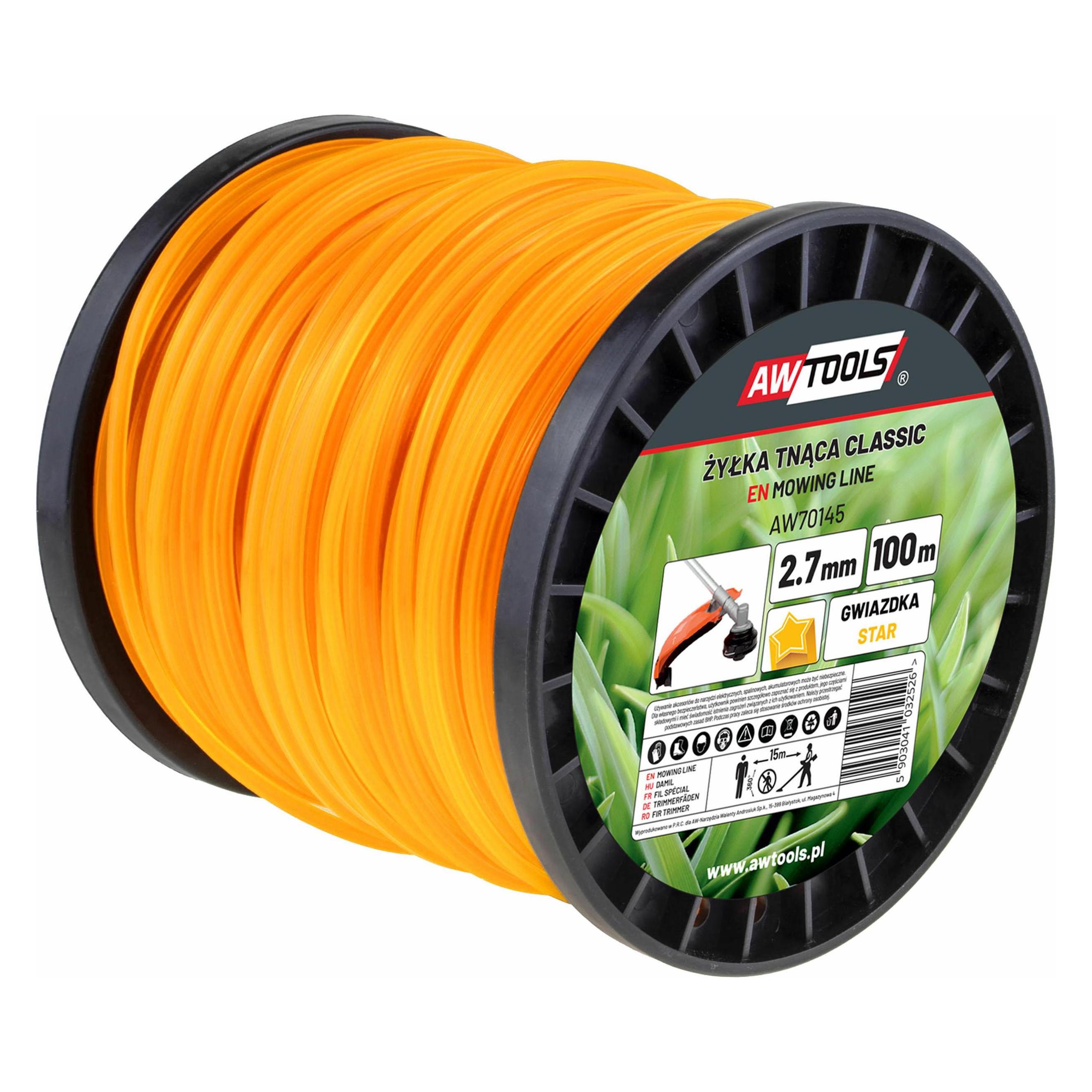 Awtools AW ŻYŁKA TNĄCA CLASSIC 2,4x100m / GWIAZDKA (Rasentrimmer) (AW70144)