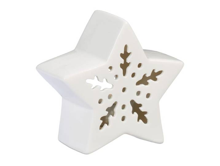Relaxdays Teelichthalter Keramik in Sternform