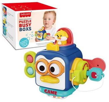 Tiny Tots Teens Trends Montessori Baby Busy Board Cube, Sensory Toys For Toddlers, Educational Activities, Fine Motor Skill Lock Box Travel Toy e