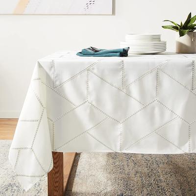 Violet Linen Swiss Modern Geometric Pattern Tablecloth