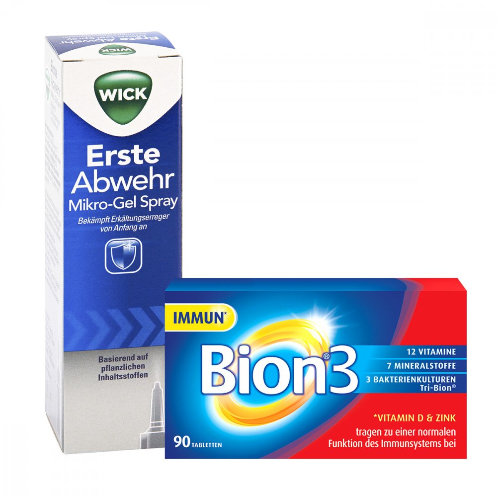WICK Pharma - Zweigniederlassung der Procter & Gam Wick Erste Abwehr Nasenspray Sprühflasche + Bion 3 Immun 90St. 08101073