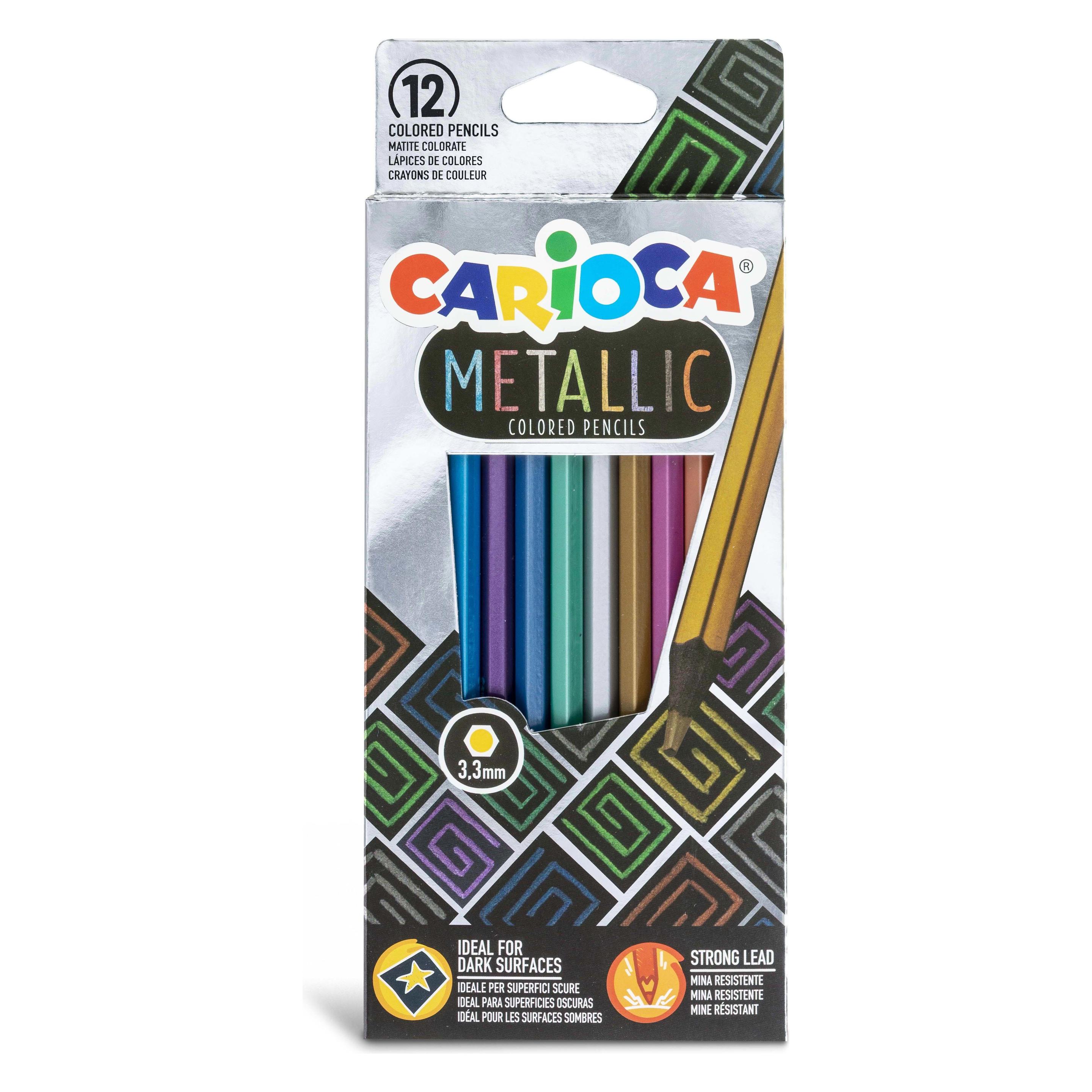 Carioca Farbstifte Metallic 12 Stück, Mehrfarbig (12x) (43164)