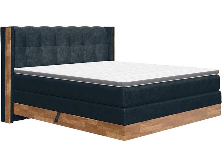 Boxspringbett MATTERHORN dunkelblau 180x200cm weich / halbfest