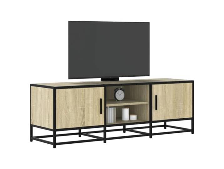 KFPOERTFGD TV-Schrank, Medienkonsole aus Holzwerkstoff & Metall, 120x35x41 Industrielles Design, Viel Stauraum, Robustes Metallgestell, Pflegeleicht