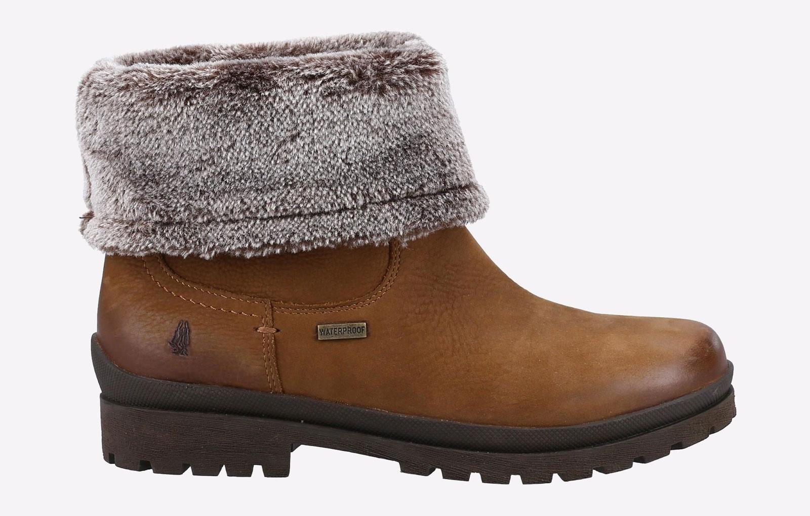 Hush Puppies Alice Leren Damesschoenen In Camelkleur