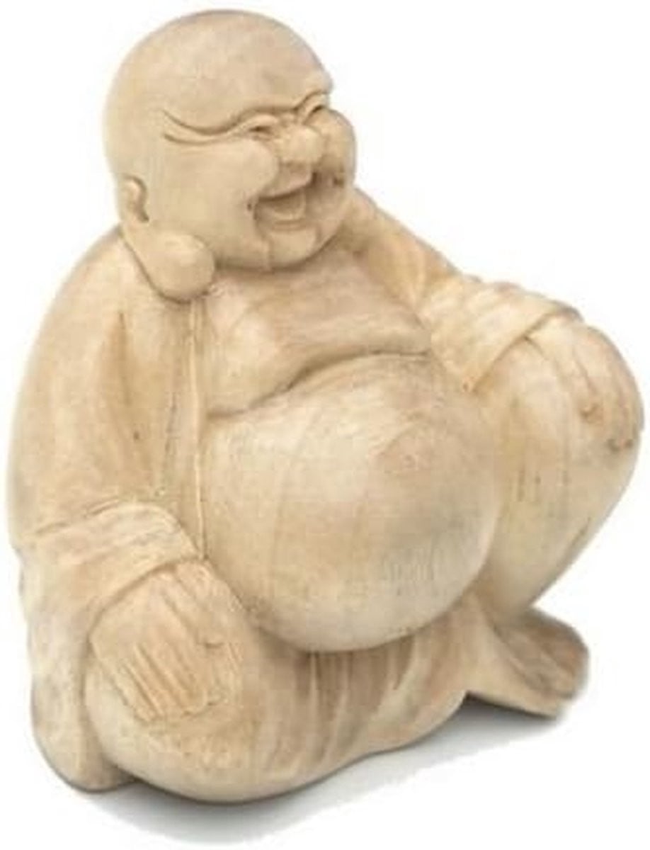 Handgemaakt Boeddha Houten Beeldje Bali Decoratie Houtkleur Hoogte: 5,5 cm