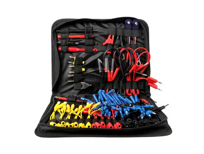 92 pièces pince crocodile fils de Test de Circuit de voiture sonde d'alimentation câble de câblage multimètre connecteur de Terminal outils de véhicule