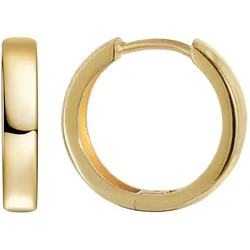trendor 21718 Ohrringe 925 Silber Vergoldet Poliert Klapp-Creolen ⌀ 15 mm