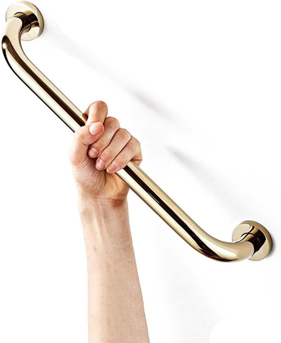 Badkamer handgreep van massief messing in goud, 30 cm