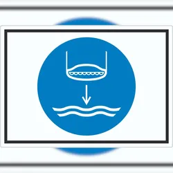 HB-Druck Rettungsboot fieren beim Aussetzvorgang Symbol Aufkleber A4 (210x297mm)