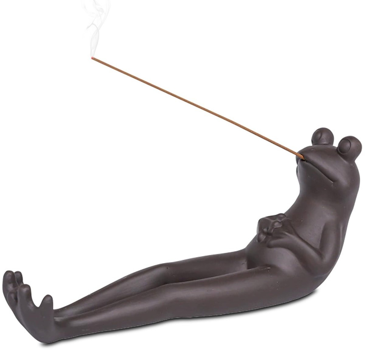 Dailygoods Zonsuse Kikker Wierookhouder - Paarse Handgemaakte Klei Wierookbrander