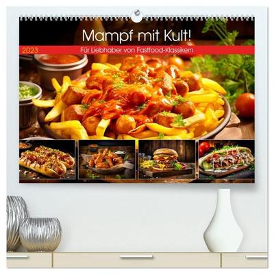 Mampf mit Kult! - Für Liebhaber von Fastfood-Klassikern (hochwertiger Premium Wandkalender 2027 DIN A2 quer), Kunstdruck in Hochglanz