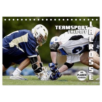 Teamsport Lacrosse - Face-off (Tischkalender 2027 DIN A5 quer), CALVENDO Monatskalender