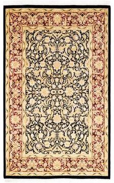 Overton Hand Knotted Wool Traditional Oriental Black Area Rug - 4' x 6'