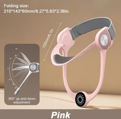 Uplifted Finds Adjustable Neck Stretcher For Cervical Traction And Posture Support pink