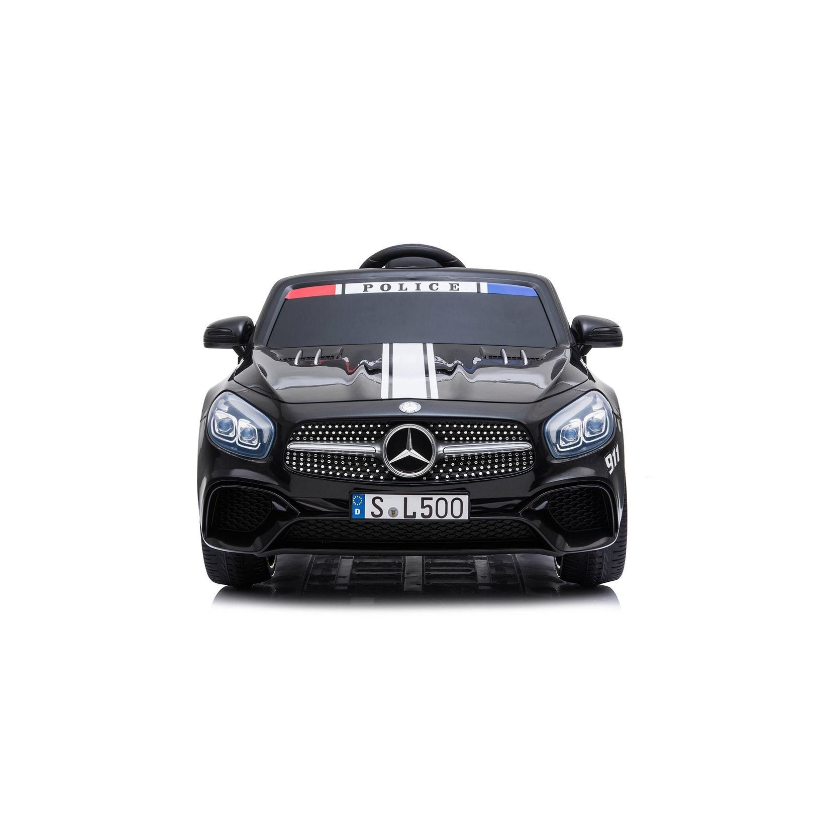 Chipolino Kinder Elektroauto Polizei Mercedes SL500 LED Bluetooth Fernbedienung schwarz