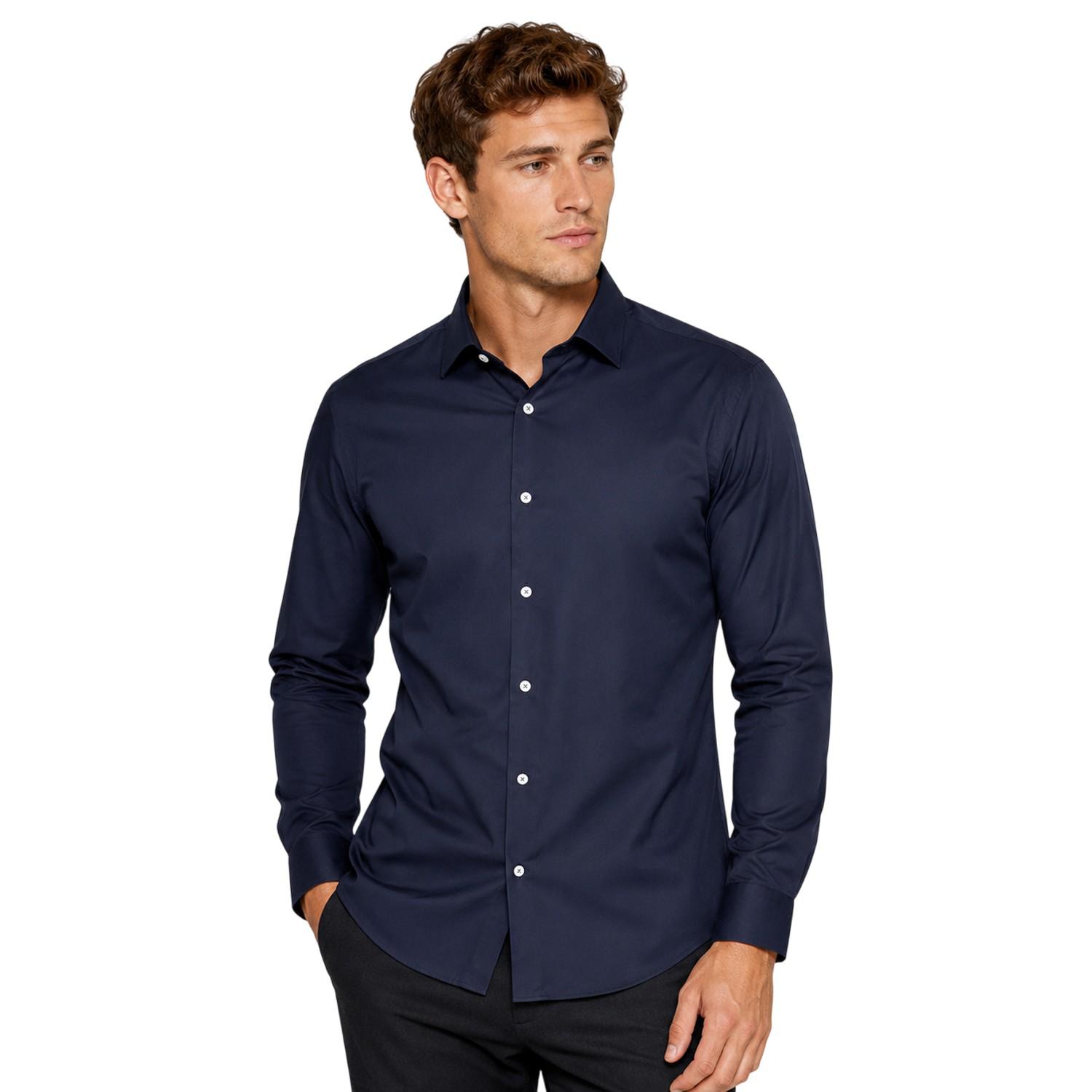 Boss - Formelles Hemd für Herren, Oxford-Stil, Langärmlig (Dunkelblau)