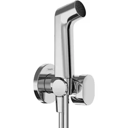 hansgrohe Bidette Handbrause 1-jet S EcoSmart für Kaltwasser, mit Brausehalter und Brauseschlauch 125cm, 29230000, Farbe: Chrom