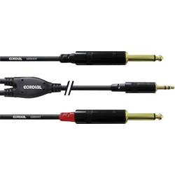 Cordial Audio Adapterkabel [1x Klinkenstecker 3.5 mm - 2x Klinkenstecker 6.35 mm] 6.00 m Schwarz CFY6WPP