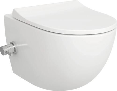 VitrA Dusch-WC Set Sento Tiefspüler spülrandlos mit Hygienedusche weiß glänzend VitrA Hygiene antibakteriell mit WC-Sitz